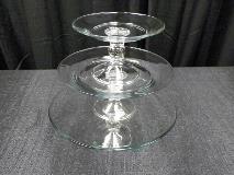 GLASS TIERED PEDESTAL CAKE PLATTER