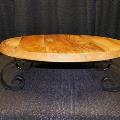 WOOD LAZY SUSAN WITH IRON BASE