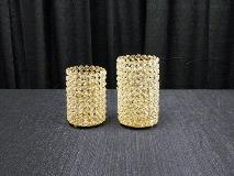 GOLD & CRYSTAL CANDLE HOLDER